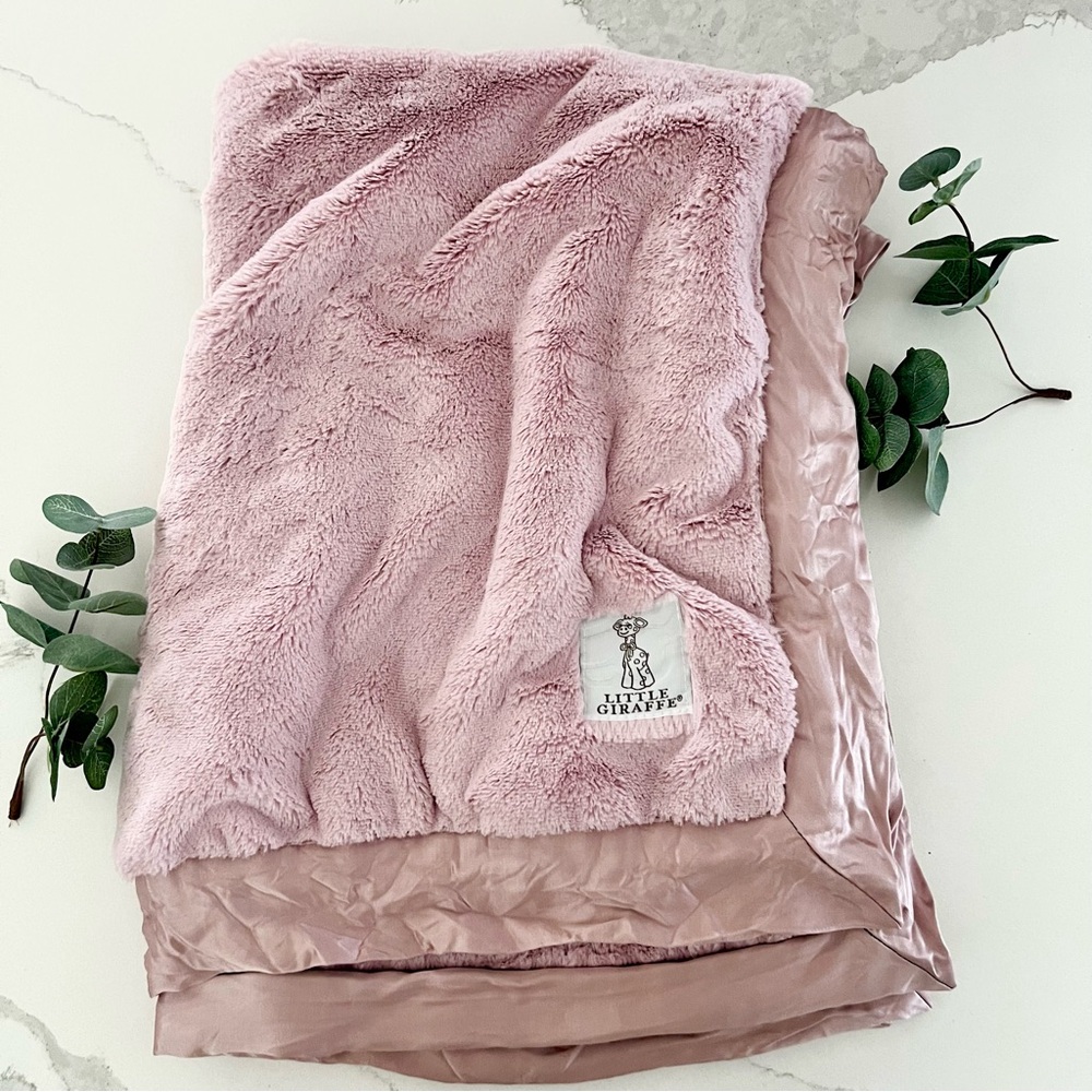 Little Giraffe Luxe Dusty Pink Baby Blanket